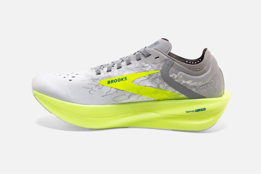 Brooks Israel Hyperion Elite 2 Spikes Shoes Womens - White/Grey/Green - CUY-547803